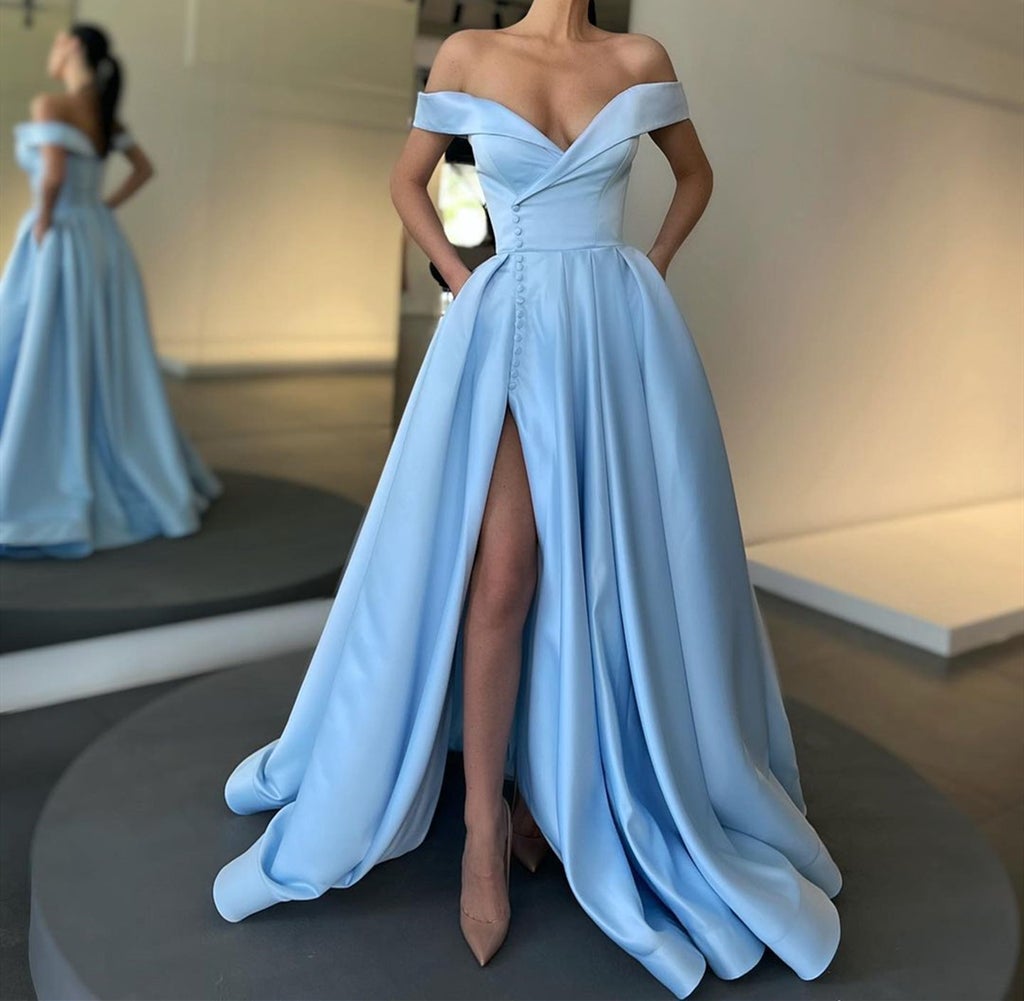 Long Off-the-Shoulder Prom Dress with Split | Ballbella