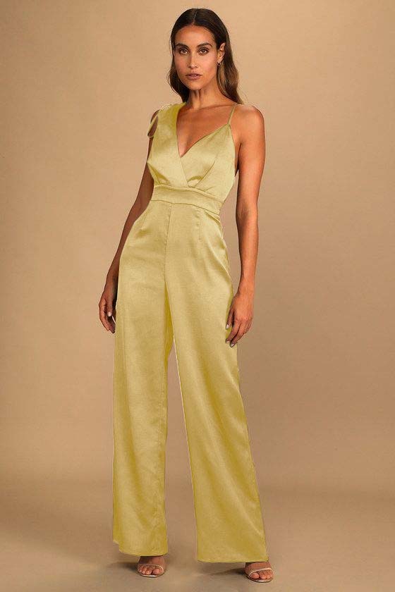 Luxe Rusty Rose Satin Asymmetrical Wide-Leg Jumpsuit | Ballbella