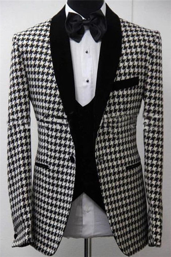 Daisad Bespoke Houndstooth Three Piece Groomsmen Outfit