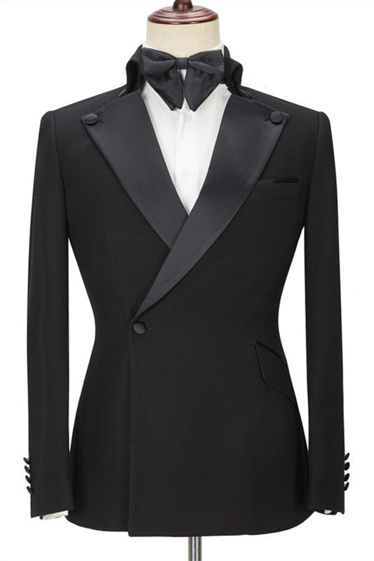 Elegant Black Ring Bearer Suits with Peaked Lapel For Best Fit