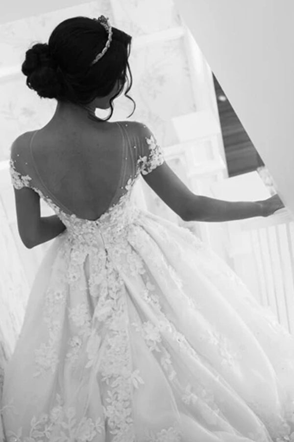 Gorgeous Jewel Beaded Tulle Wedding Dress