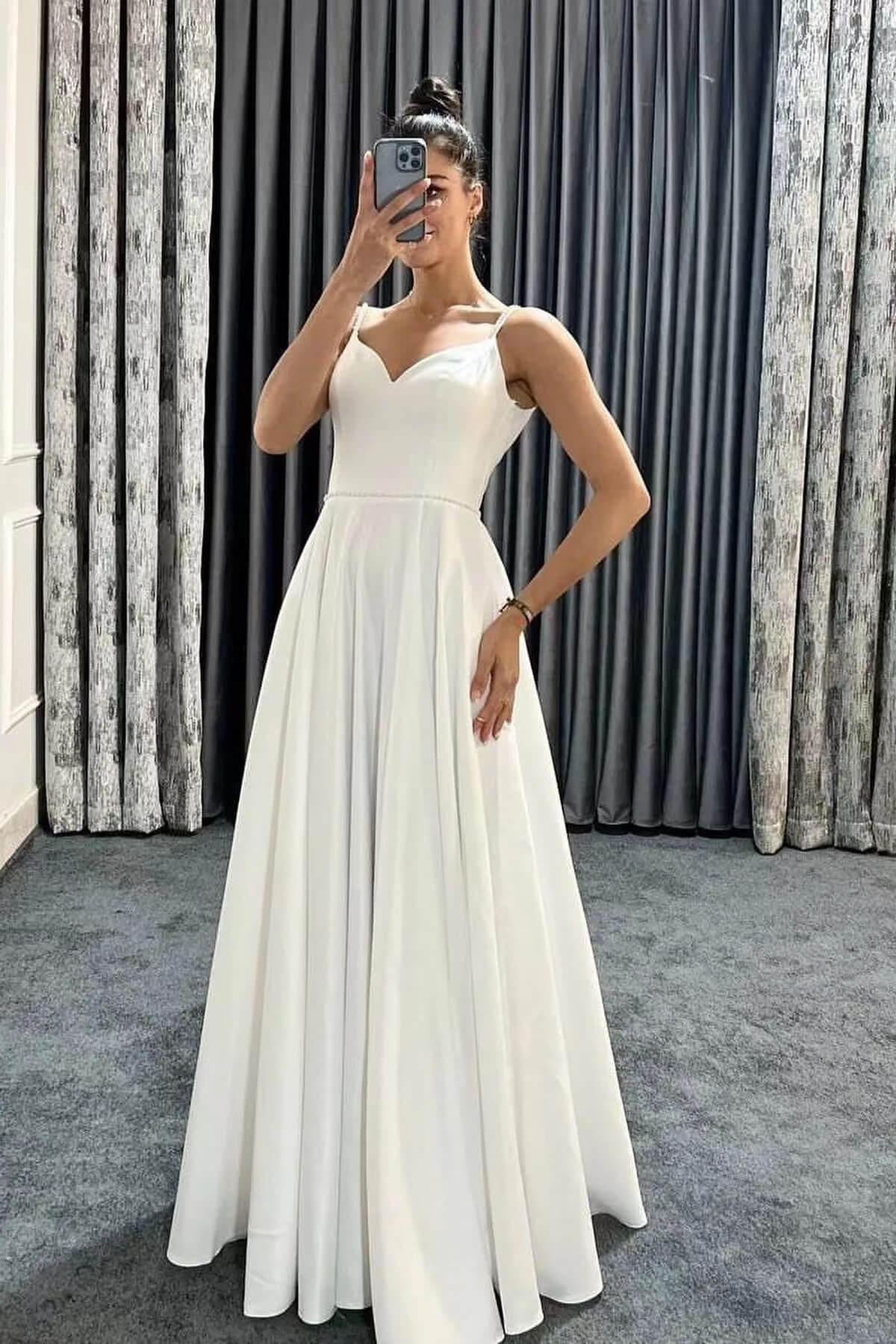 Beaded Sleeveless V-Neck Long Evening Dress on Sale