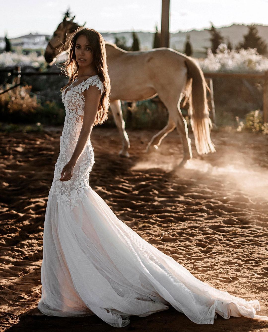 Elegant Sweetheart Backless Long Mermaid Wedding Dress with Tulle Lace