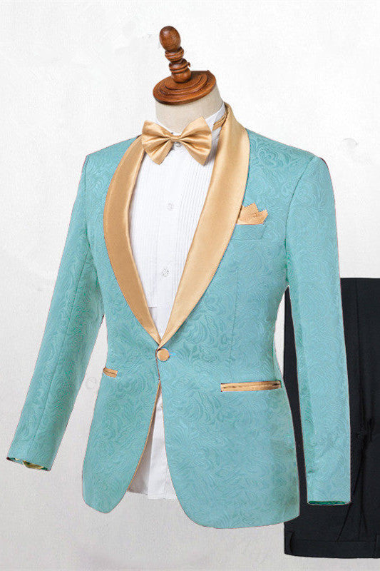 Stylish Shawl Lapel Wedding Suit With Jacquard for Men