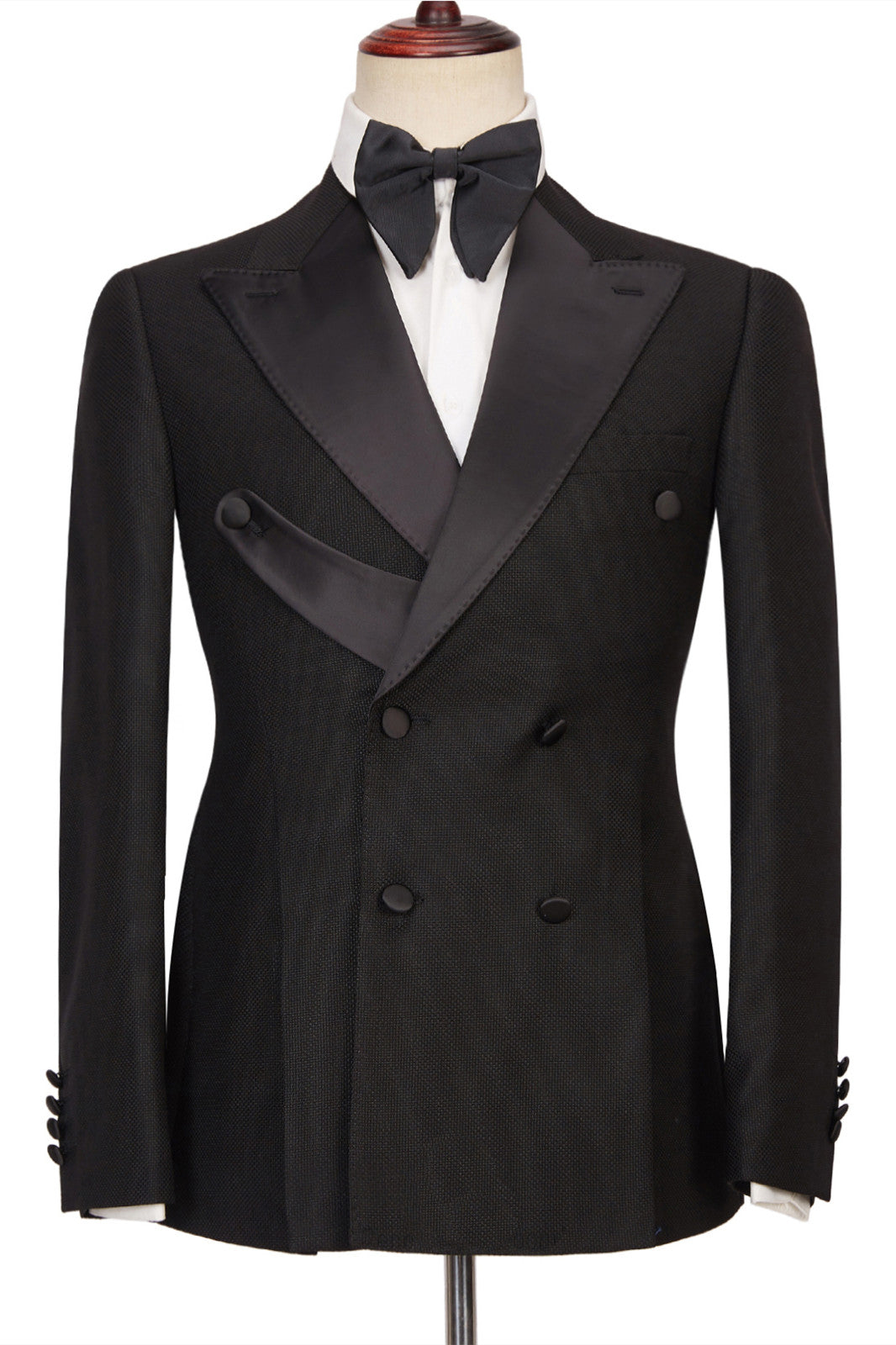 Gavin Latest Design Men's Suits: Black Double Breasted Peaked Lapel Best Fitted