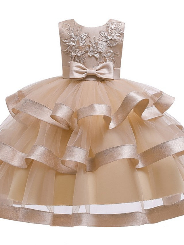 Beautiful Knee-Length Ball Gown Flower Girl Dress