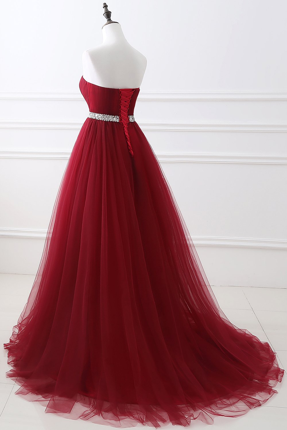 Elegant Evening Dresses Long - Burgundy Sweetheart