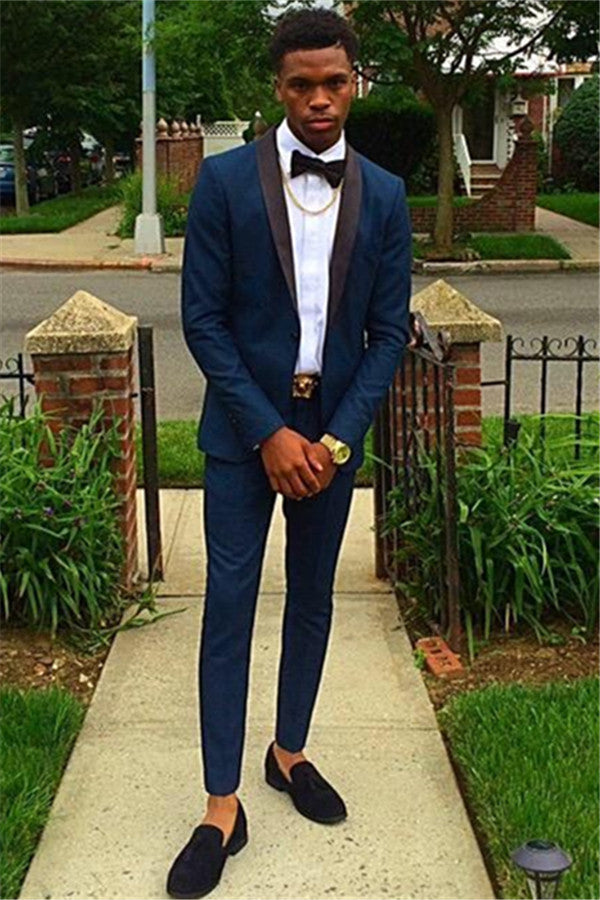 2-Piece Navy Blue Casual Party Prom Suit - On Sale Now!