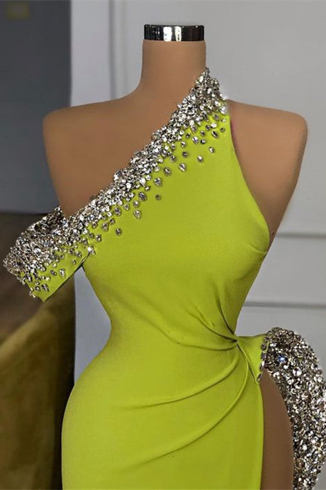 Glorious Prom Dress with Mermaid Beadings & Off-The-Shoulder Split