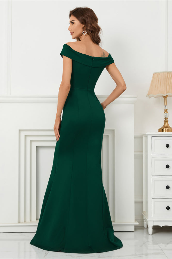 Dark Green Off-The-Shoulder Mermaid Sweetheart Evening Dress On Sale