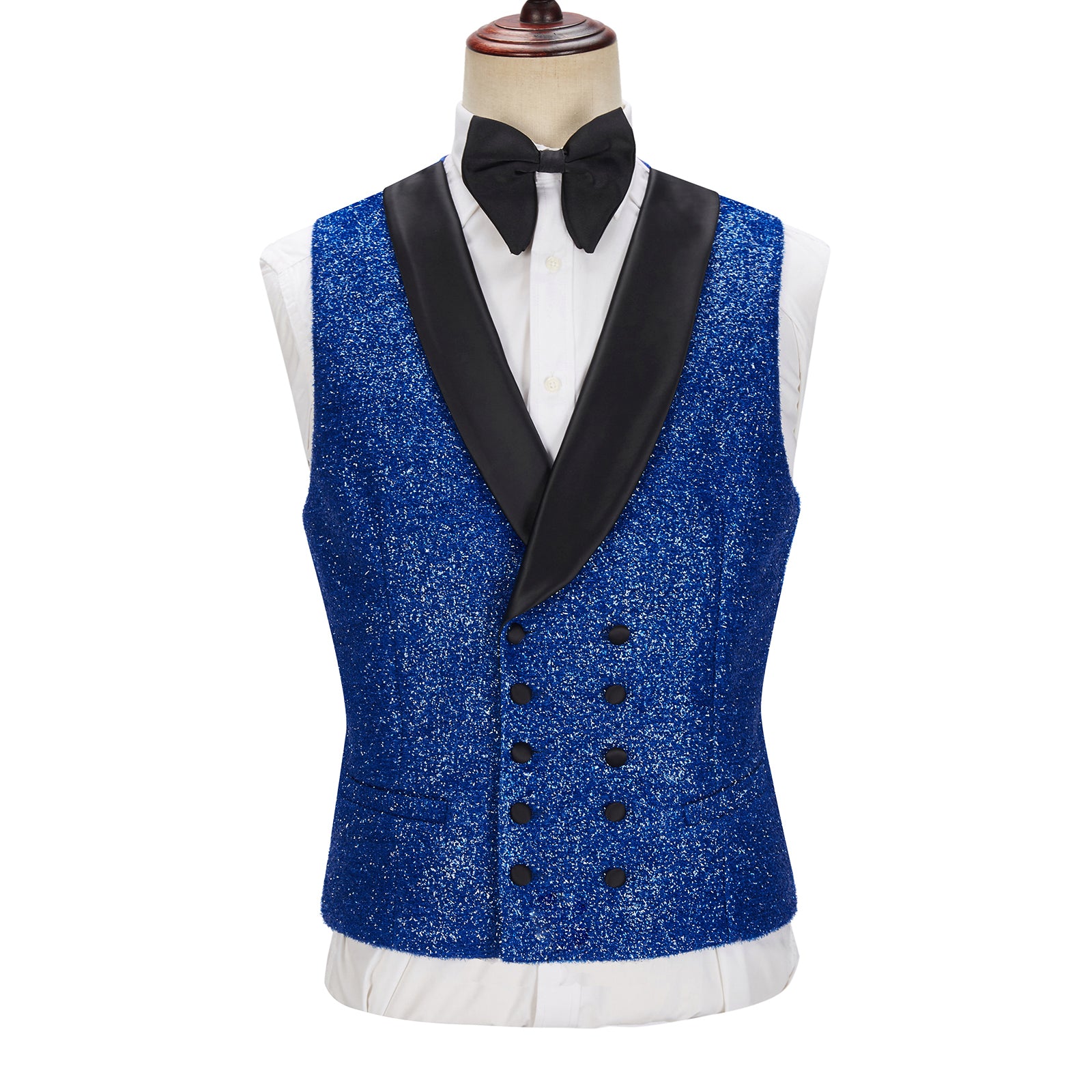 Three Pieces Prom Attire For Guys - Royal Blue Sparkle One Button