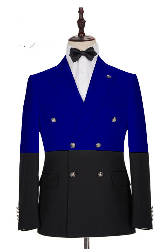 Elegant Royal Blue Double Breasted Tuxedo Suit for Weddings