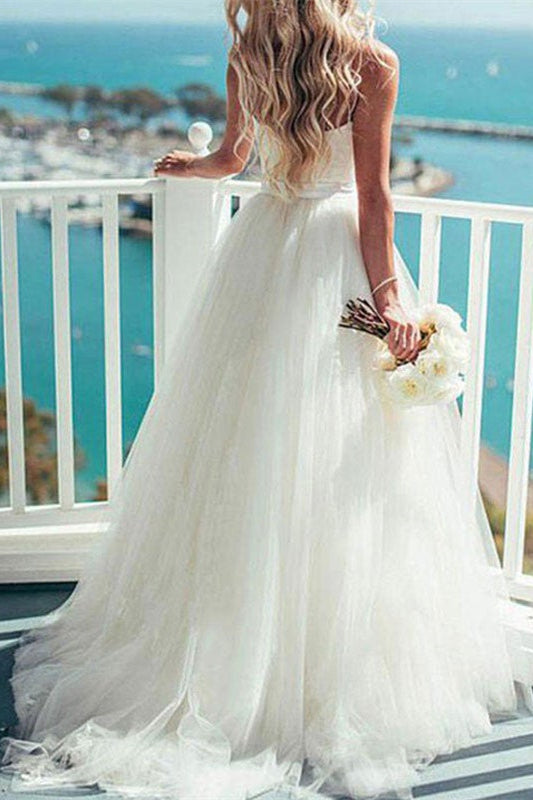 Tulle Wedding Dress with Spaghetti-Straps