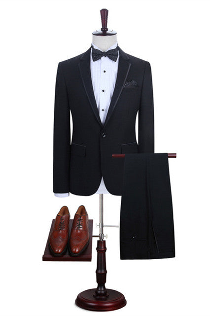 Elegant Black Prom Attire For Guys 2022 with One Button Online