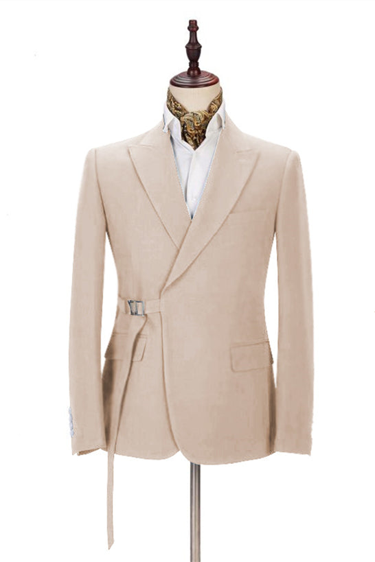 David Beckham Royal Wedding Suit Champagne With Buckle Button