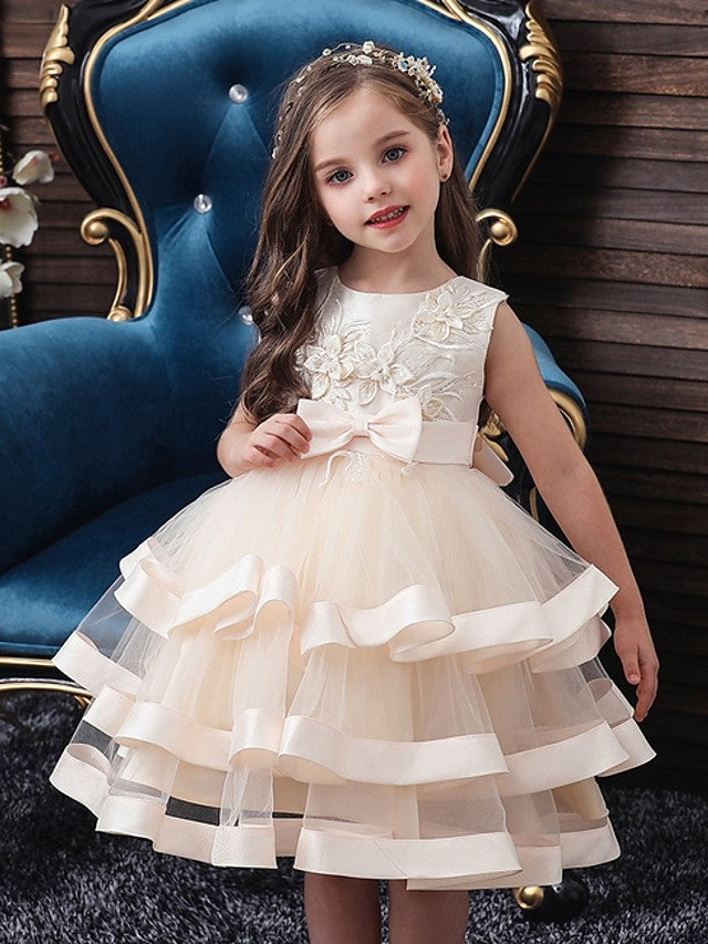 Beautiful Knee-Length Ball Gown Flower Girl Dress