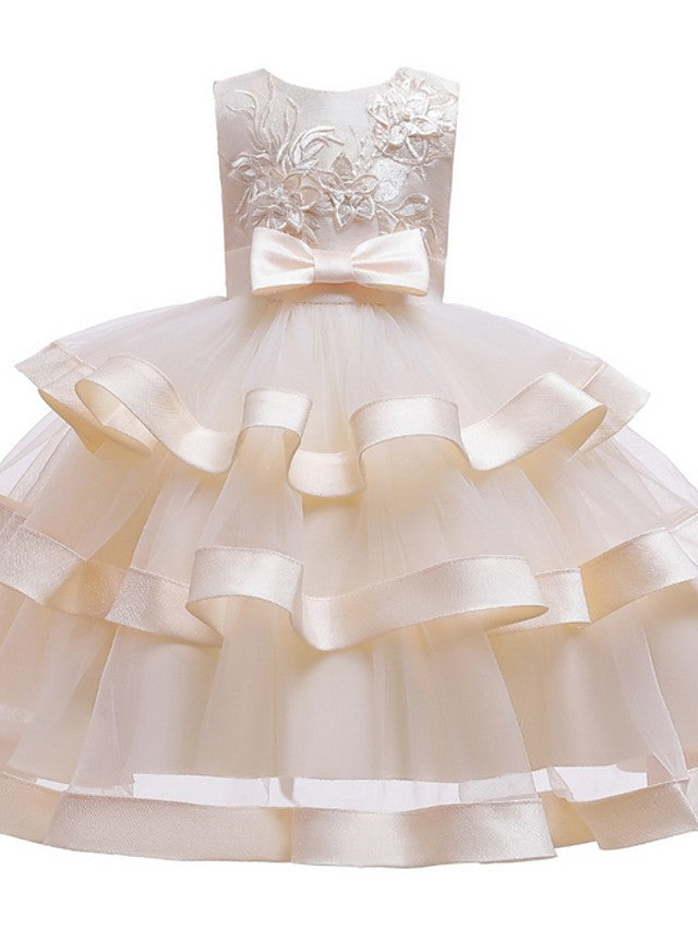 Beautiful Knee-Length Ball Gown Flower Girl Dress