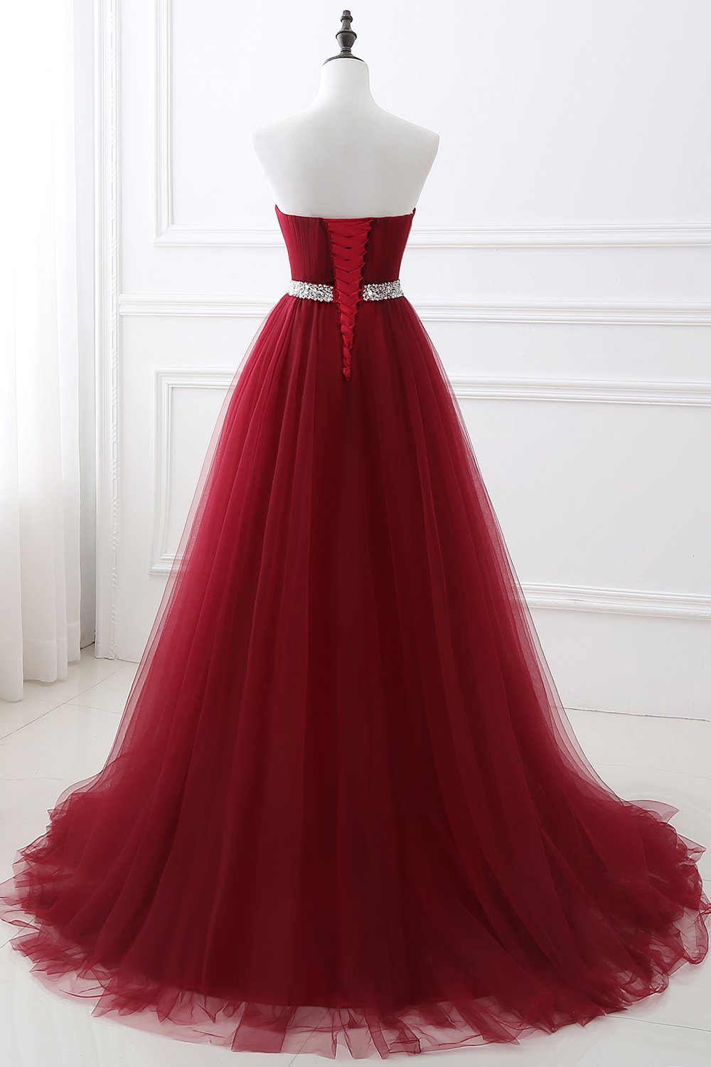 Elegant Evening Dresses Long - Burgundy Sweetheart