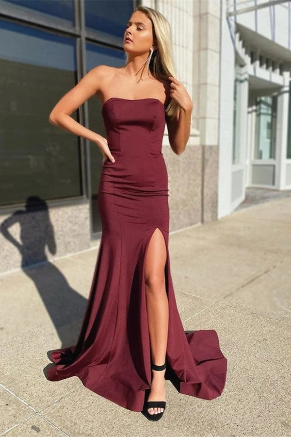 Mermaid Burgundy Sweetheart Prom Dress