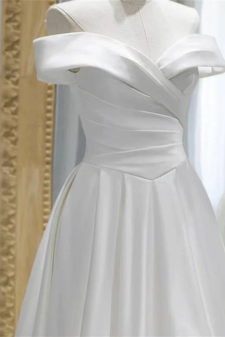 Amazing White Off-The-Shoulder Sweetheart Evening Dress A-Line With Lace-Up