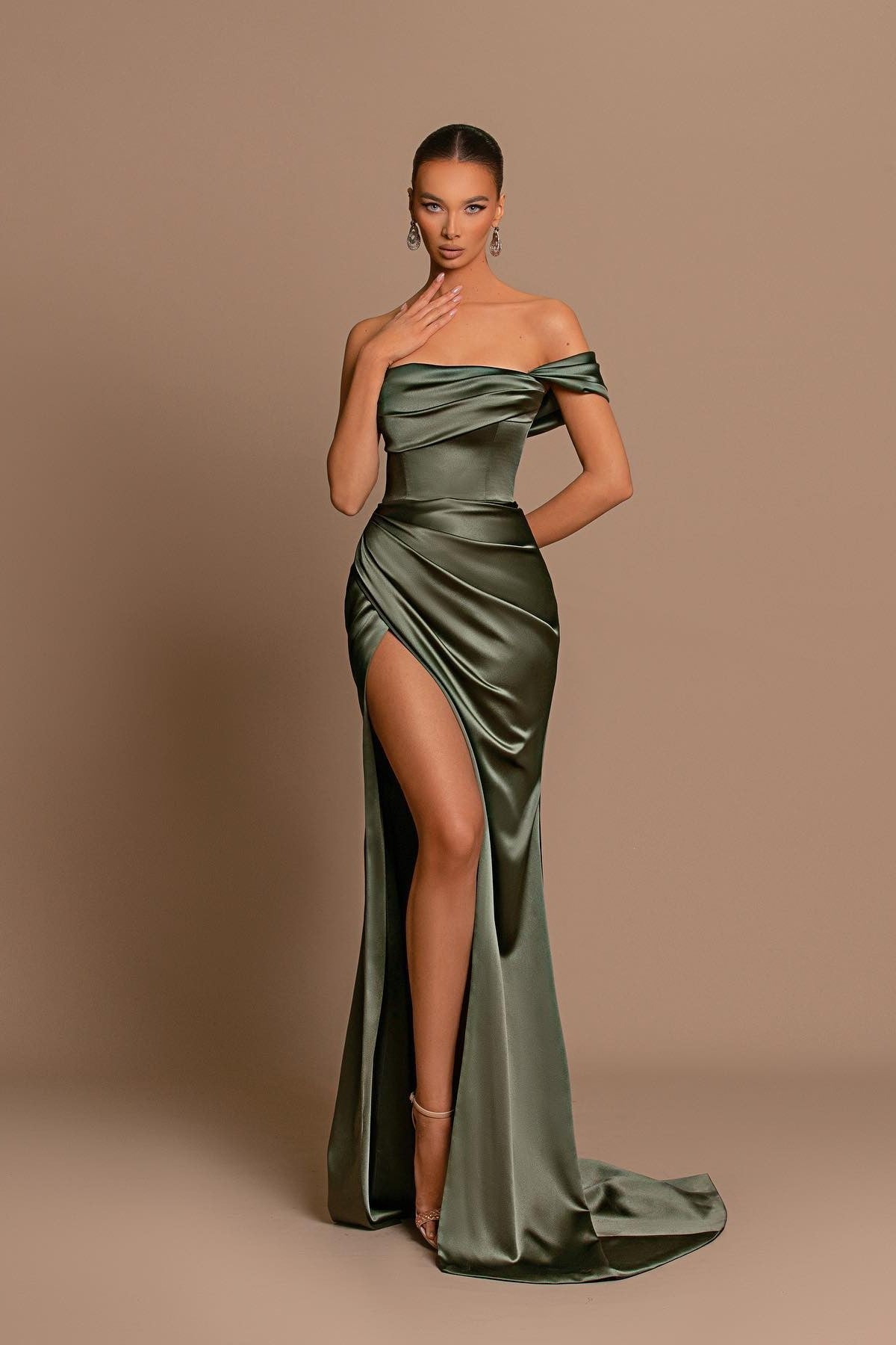 Glamorous Mermaid Strapless Prom Dress with Split for Party