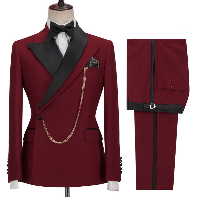 New Arrival Red Prince Prom Suits with Peaked Lapel for Sale