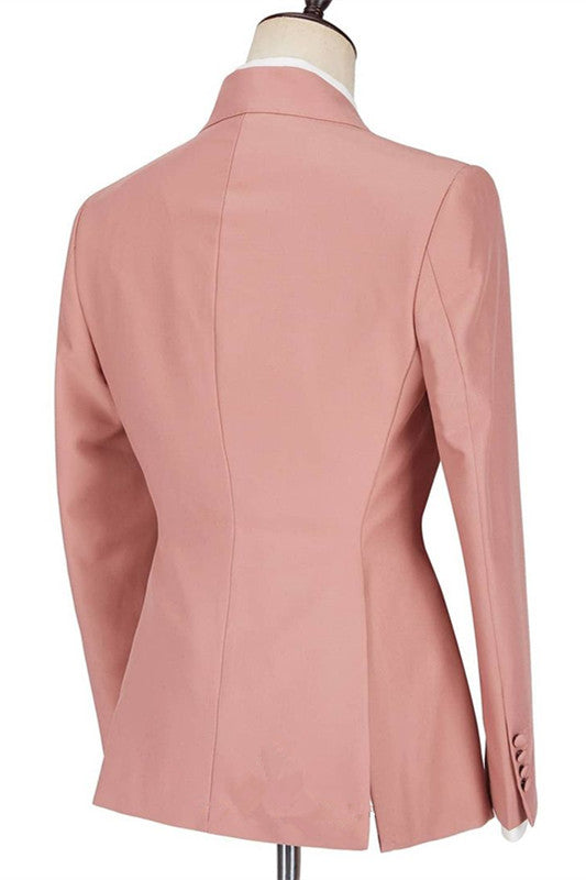 Pink Wedding Blazer for Groom - Best Fitted Peaked Lapel with Ruffles