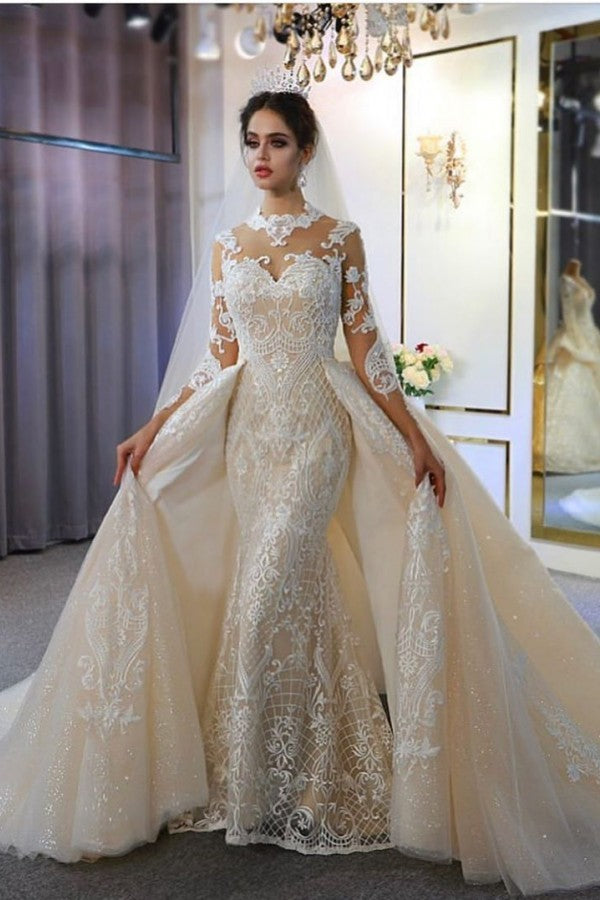 Gorgeous A-Line Sweetheart Wedding Dress with Appliques Lace