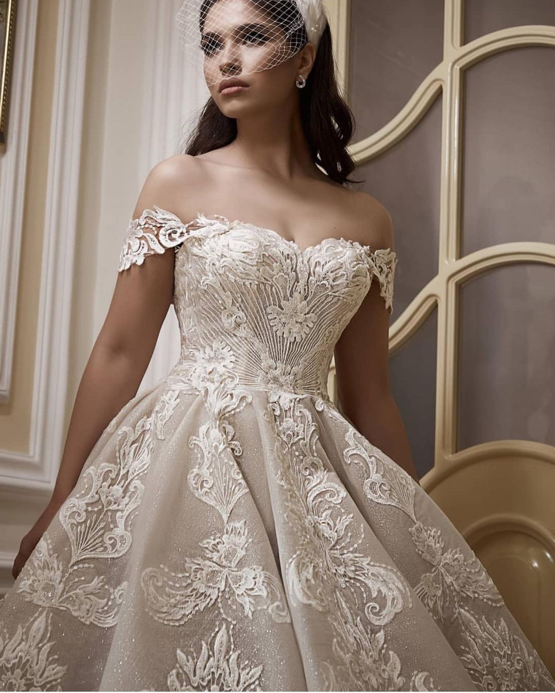 Beautiful Off-the-Shoulder A-Line Wedding Dress With Appliques Lace