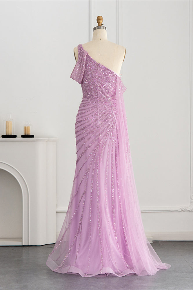 Stunning One Shoulder Mermaid Prom Dress with Sparkle Sequins