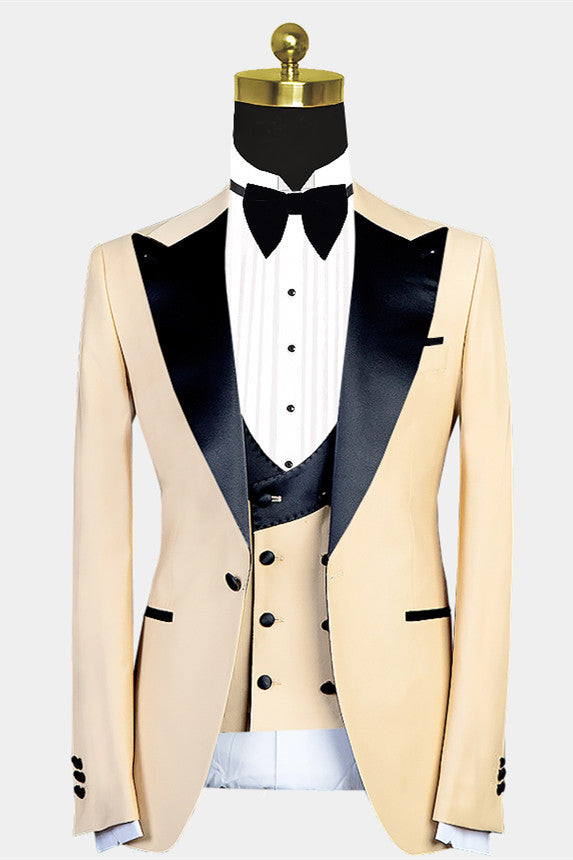 Stylish Peaked Lapel Slim Fit Wedding Suit For Men