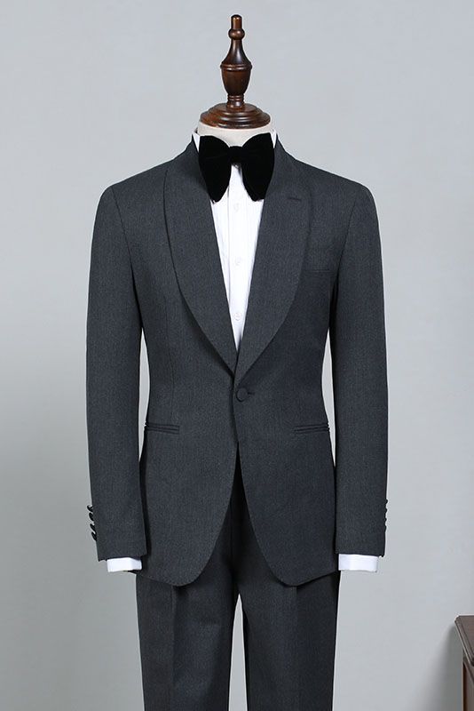 Nelson All-Black One-Button Easy Fit Wedding Suit for Bridegrooms