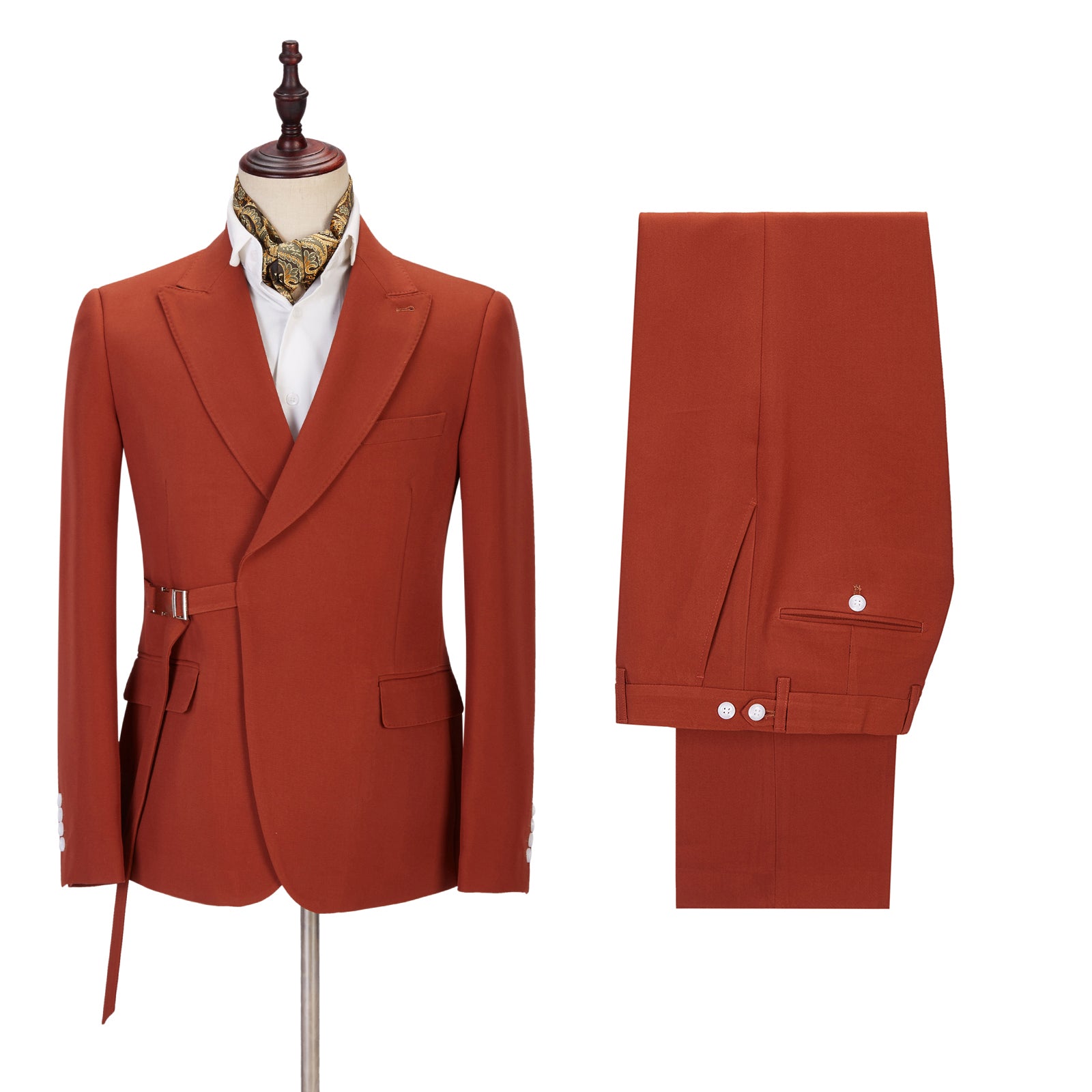 New Arrive Orange Blazer with Peaked Lapel for Groom