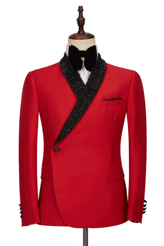 Axel Red Slim Fit Men Suits for Men with Shawl Lapel Fashion