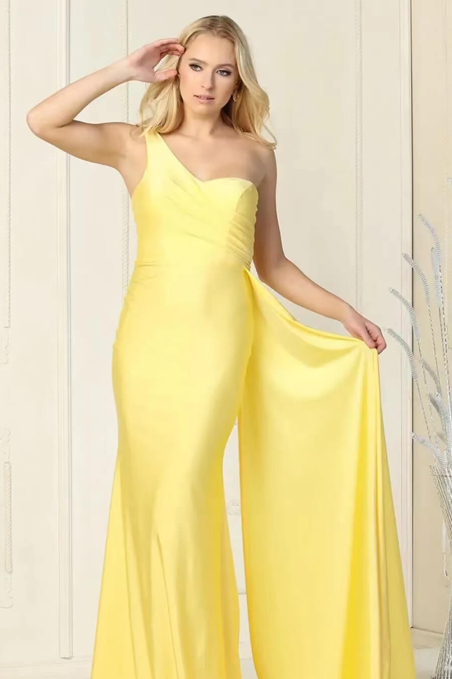 Elegant Long With Ruffles Evening Dress Sweetheart One Shoulder Online Mermaid