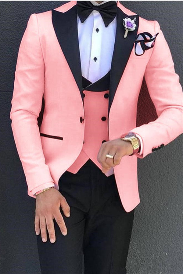 Gorgeous Three Pieces Pink Tuxedos Prom Suits Best for Prom!