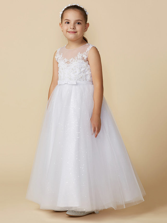 Beautiful Lace Tulle Princess Dress for Flower Girls