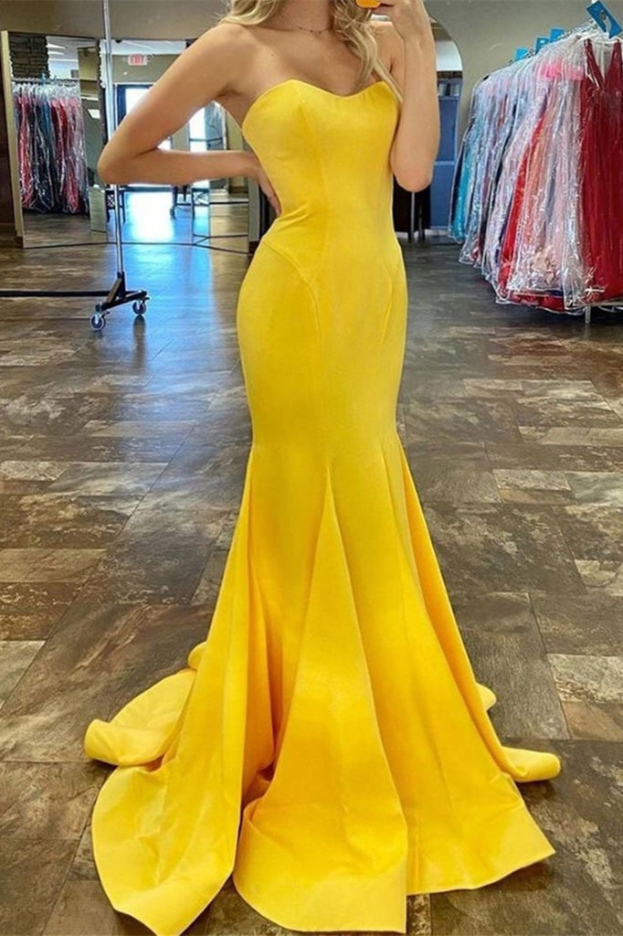 Amazing Yellow Mermaid Long Prom Dress