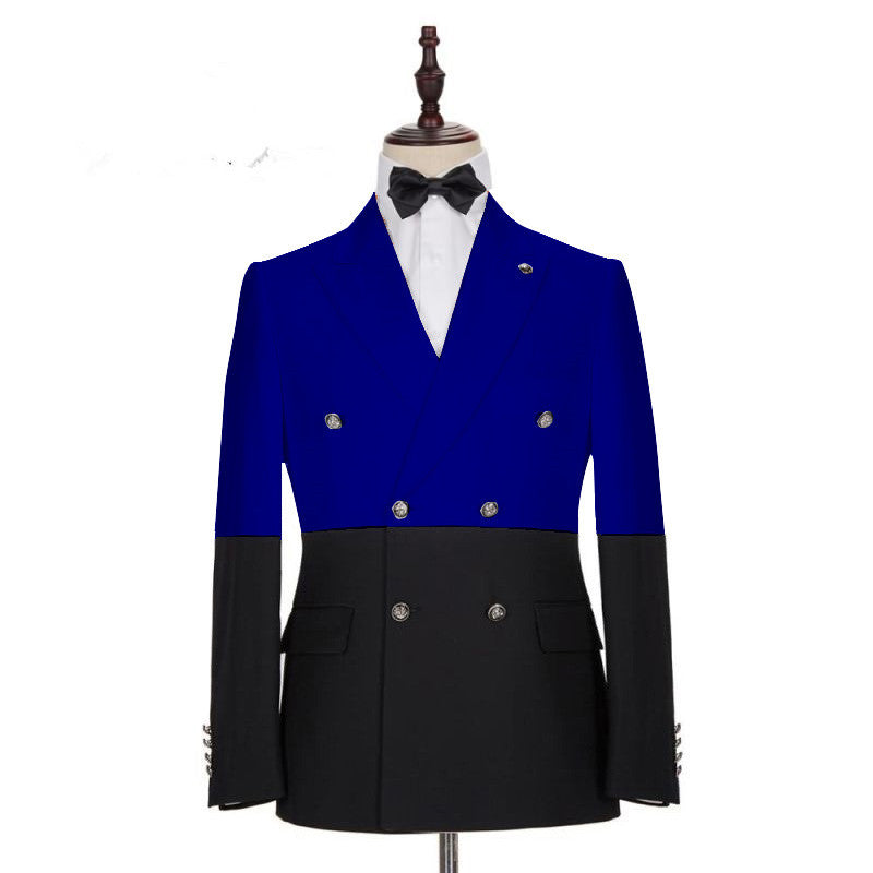 Elegant Royal Blue Double Breasted Tuxedo Suit for Weddings