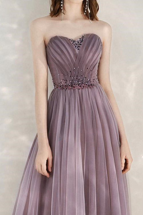 Elegant Infinity Tulle Prom Dress with Sweetheart Sequins