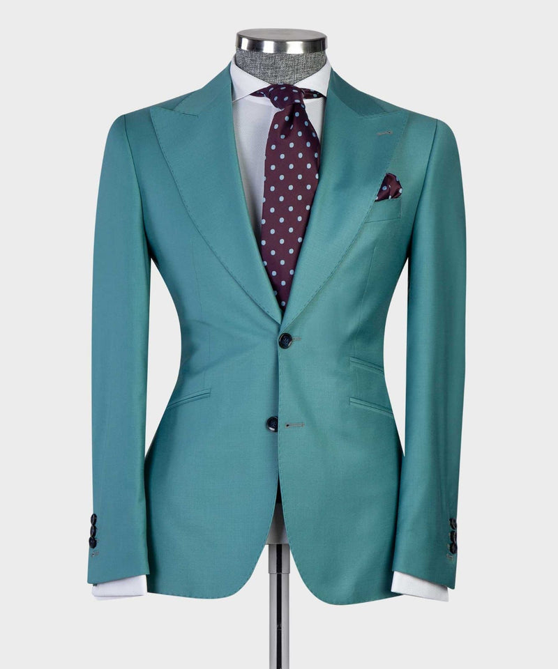 Ebenezer Green Fashion Two-Button 3-Piece Men Suit