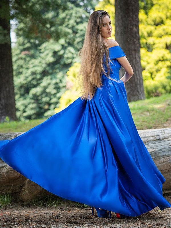 Elegant Royal Blue Split Long Evening Dress