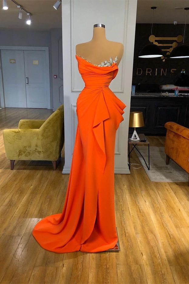 Sleek and Stylish Orange Sequins Mermaid Prom Dress