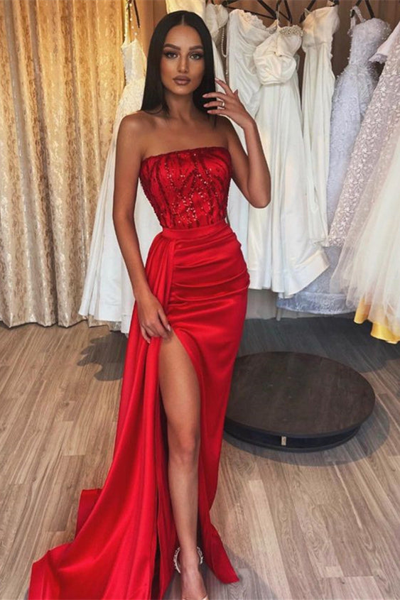 Red Mermaid Prom Dress with Appliques