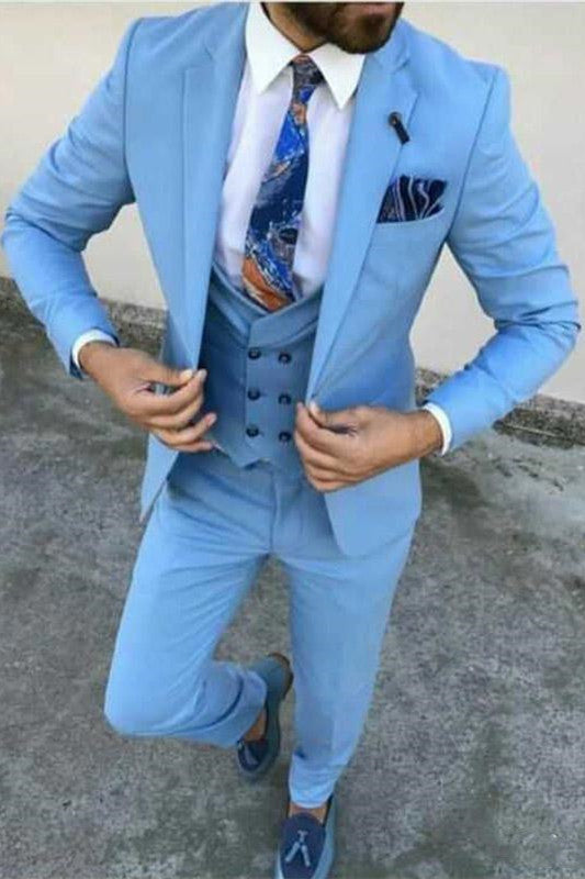 Prom Ready 3-Piece Suit for Men with Notched Lapel