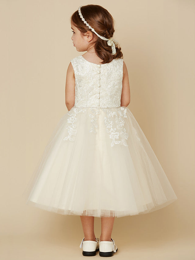 Elegant A-Line Knee Length Dress with Beading and Appliques