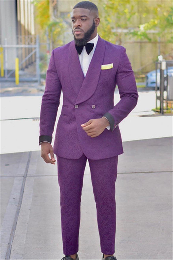 Gentle Purple Prom Prince Suit for Guys