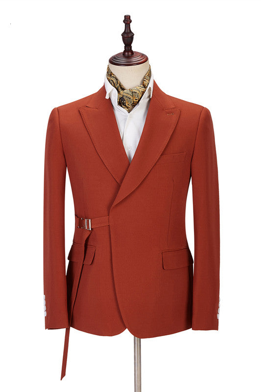 New Arrive Orange Blazer with Peaked Lapel for Groom