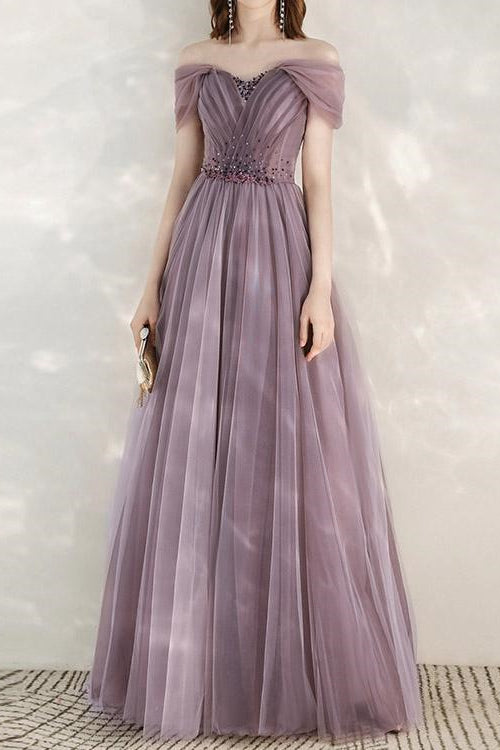 Elegant Infinity Tulle Prom Dress with Sweetheart Sequins