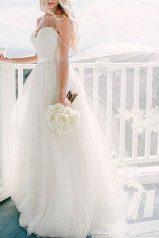 Tulle Wedding Dress with Spaghetti-Straps